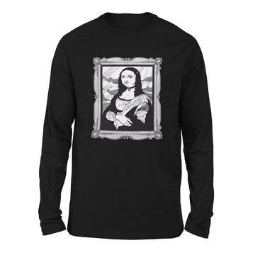 Gothic Monalisa Men/Unisex Drop Shoulder Sweatshirt in Black color